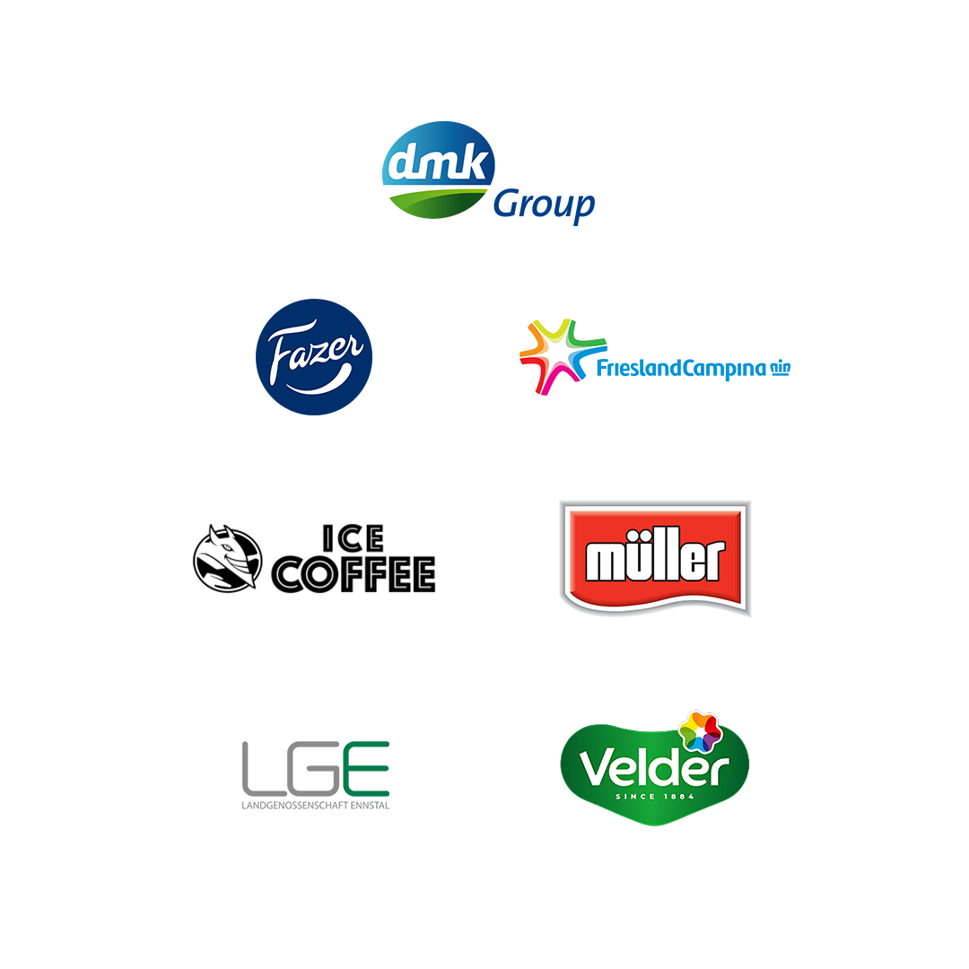 DMK Group. Fazer, FrieslandCampina, Hell Ice Coffee, Müller Milch, LGE - Landgenossenschaft Ennstal, Velder